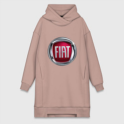 Женское худи-платье FIAT logo, цвет: пыльно-розовый