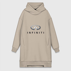 Женское худи-платье Logo Infiniti, цвет: миндальный