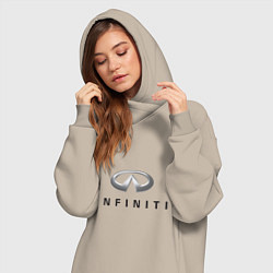 Женское худи-платье Logo Infiniti, цвет: миндальный — фото 2