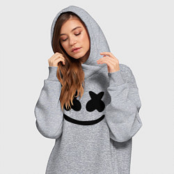 Женское худи-платье Marshmello, цвет: меланж — фото 2
