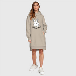 Женское худи-платье Rabbit: follow me, цвет: миндальный — фото 2