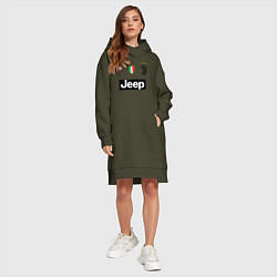 Женское худи-платье FC Juventus, цвет: хаки — фото 2