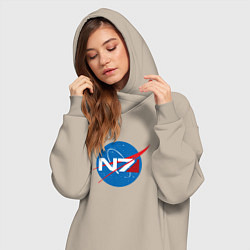 Женское худи-платье NASA N7, цвет: миндальный — фото 2