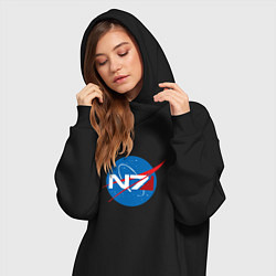 Женское худи-платье NASA N7, цвет: черный — фото 2