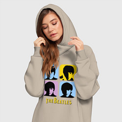 Женское худи-платье The Beatles: pop-art, цвет: миндальный — фото 2