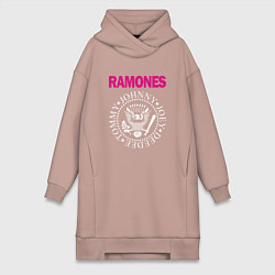 Женское худи-платье Ramones Boyband, цвет: пыльно-розовый
