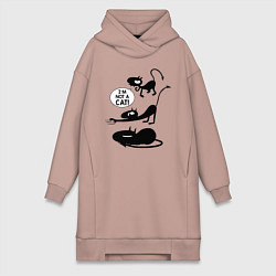 Женское худи-платье I'm not a CAT!, цвет: пыльно-розовый