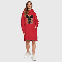 Женское худи-платье Leather underwear, цвет: красный — фото 2
