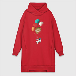 Женская толстовка-платье Космические шары