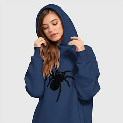 Женское худи-платье Черный паук, цвет: тёмно-синий — фото 2