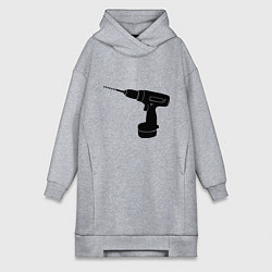 Женская толстовка-платье Она: перфоратор