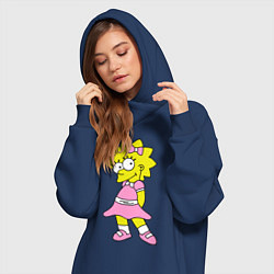 Женское худи-платье Лиза милашка, цвет: тёмно-синий — фото 2