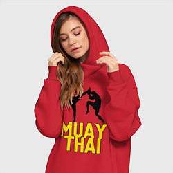 Женское худи-платье Muay Thai, цвет: красный — фото 2