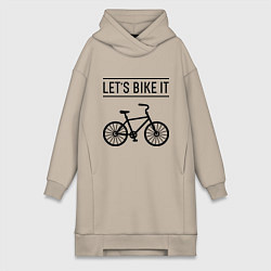 Женское худи-платье Lets bike it, цвет: миндальный