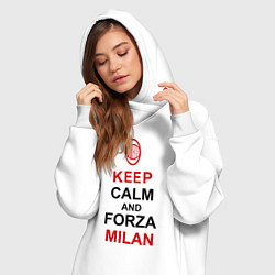 Женское худи-платье Keep Calm & Forza Milan, цвет: белый — фото 2