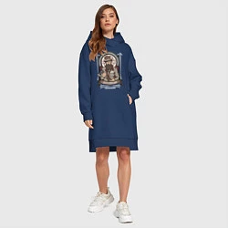 Женское худи-платье Достоевский Федор, цвет: тёмно-синий — фото 2