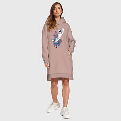 Женское худи-платье Marshmello x Llama, цвет: пыльно-розовый — фото 2