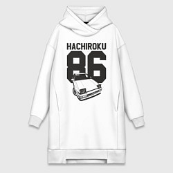 Женское худи-платье Toyota AE86 Hachiroku, цвет: белый