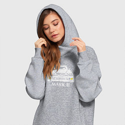 Женское худи-платье Toyota Mark2 JZX100, цвет: меланж — фото 2