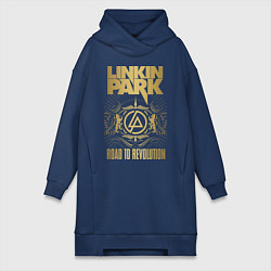 Женское худи-платье Linkin Park: Road to Revolution, цвет: тёмно-синий