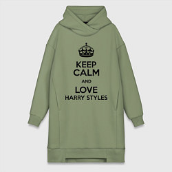 Женское худи-платье Keep Calm & Love Harry Styles, цвет: авокадо