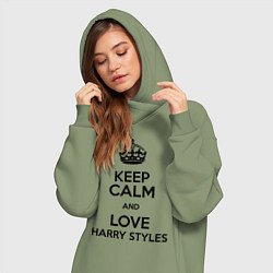 Женское худи-платье Keep Calm & Love Harry Styles, цвет: авокадо — фото 2