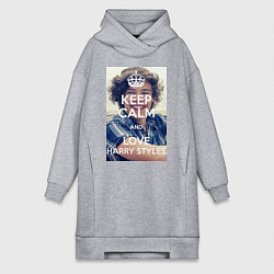 Женское худи-платье Keep Calm & Love Harry Styles, цвет: меланж