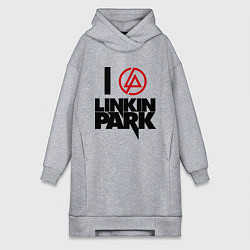 Женское худи-платье I love Linkin Park, цвет: меланж
