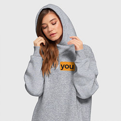 Женское худи-платье PornHub: Love You, цвет: меланж — фото 2