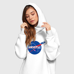 Женское худи-платье NASA Delorean 88 mph, цвет: белый — фото 2