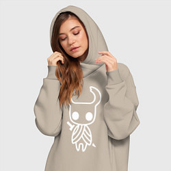 Женское худи-платье Hollow Knight: Minimalism, цвет: миндальный — фото 2
