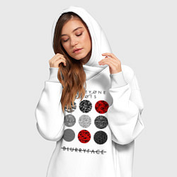 Женское худи-платье TOP: Blurryface, цвет: белый — фото 2
