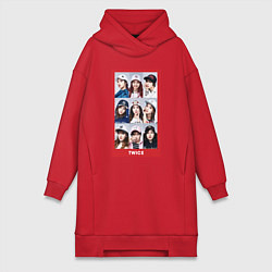 Женское худи-платье TWICE, цвет: красный