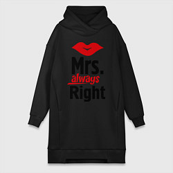 Женское худи-платье Mrs. always right, цвет: черный