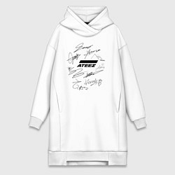 Женская толстовка-платье Ateez автографы