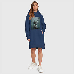 Женское худи-платье Death Stranding, цвет: тёмно-синий — фото 2