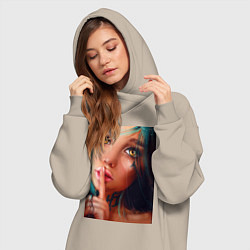 Женское худи-платье Тс-с-с!, цвет: миндальный — фото 2