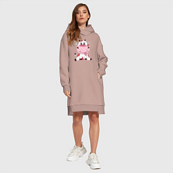 Женское худи-платье Коровка, цвет: пыльно-розовый — фото 2