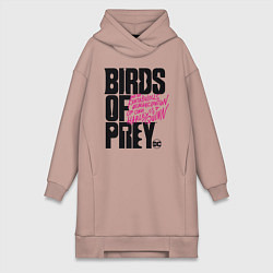 Женское худи-платье Birds of Prey logo, цвет: пыльно-розовый