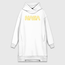 Женское худи-платье NASA Vision Mission and Core Values на спине, цвет: белый