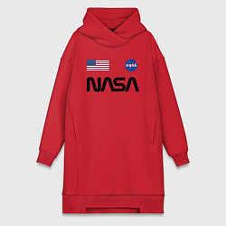 Женское худи-платье NASA НАСА, цвет: красный