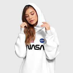 Женское худи-платье NASA НАСА, цвет: белый — фото 2