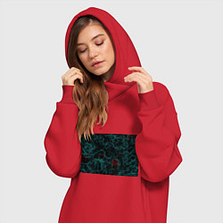 Женское худи-платье Текстура, цвет: красный — фото 2