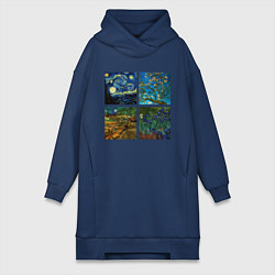 Женская толстовка-платье Ван Гог картины