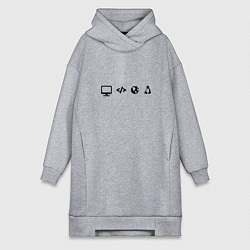 Женская толстовка-платье LINUX