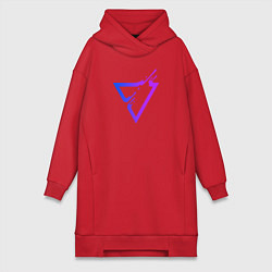 Женское худи-платье Liquid Triangle, цвет: красный