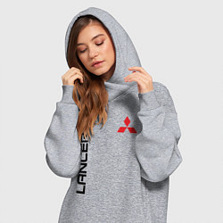 Женское худи-платье MITSUBISHI LANCER, цвет: меланж — фото 2