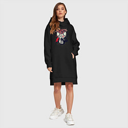 Женское худи-платье Грозовой, кошак сфинкс, цвет: черный — фото 2