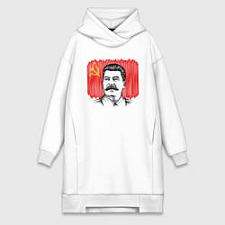 Женская толстовка-платье Сталин и флаг СССР