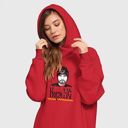 Женское худи-платье Noize MC, цвет: красный — фото 2